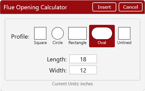 Flue Opening Calculator
